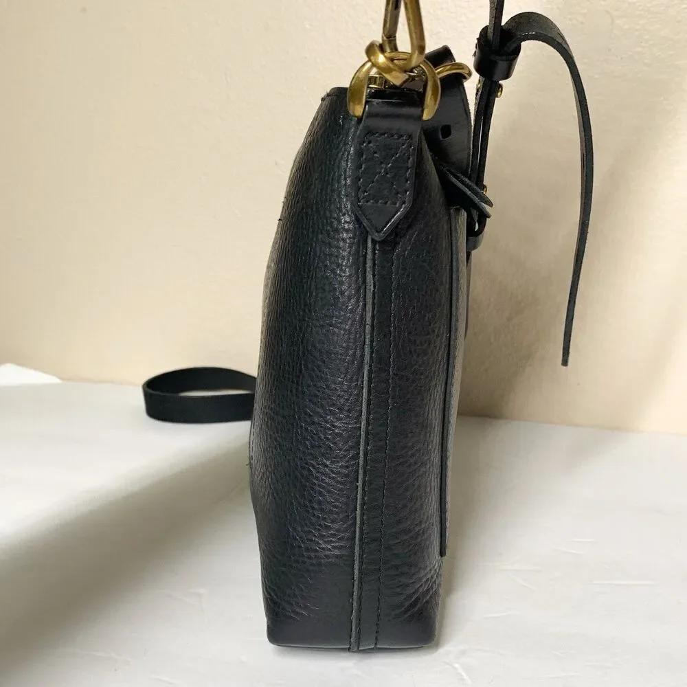 Madewell The Transport Shoulder Crossbody Bag Purse Black Leather NC275 - Picture 7 of 12